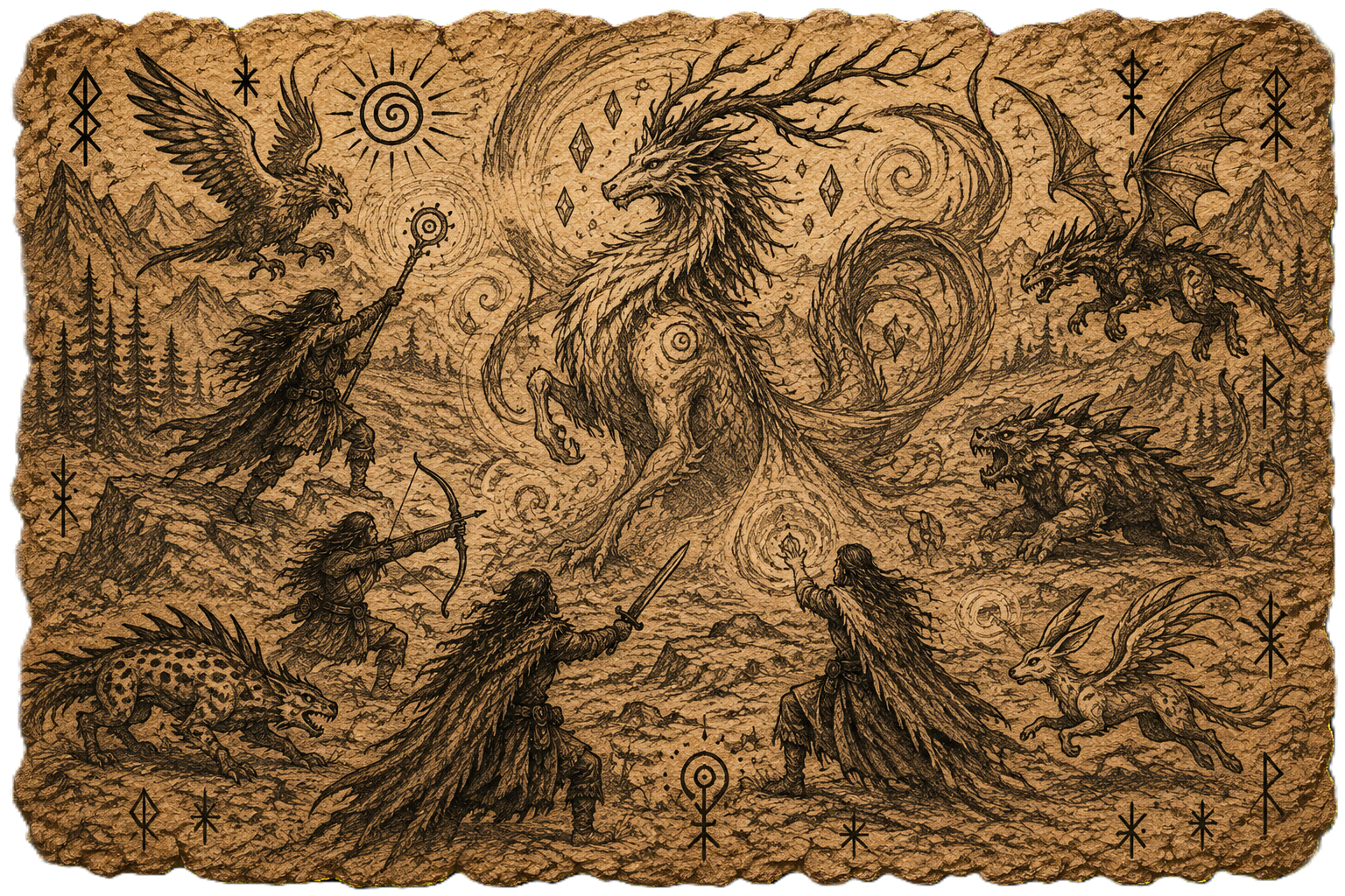 Ancient depiction of the evolving creature