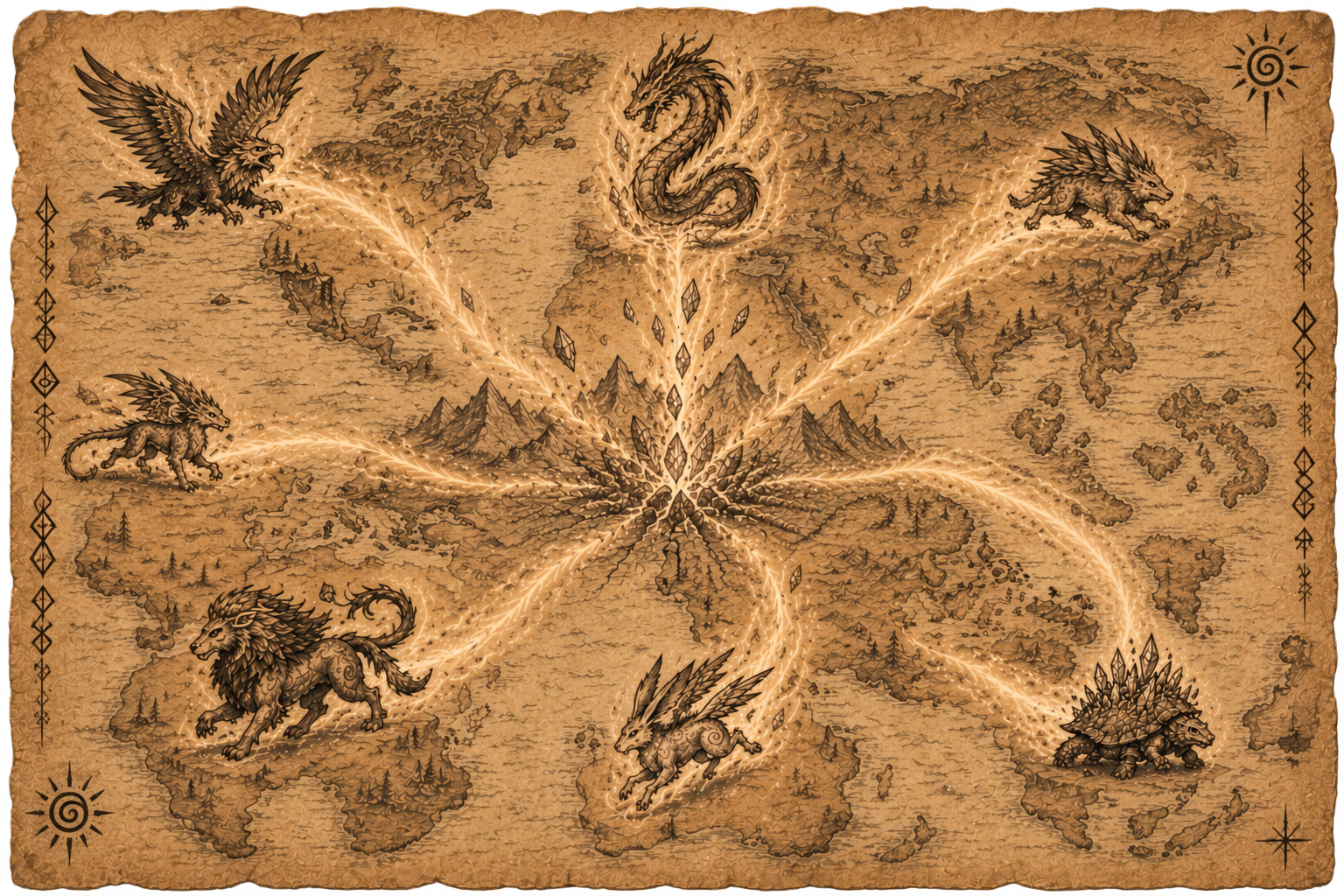 Ancient depiction of the evolving creature