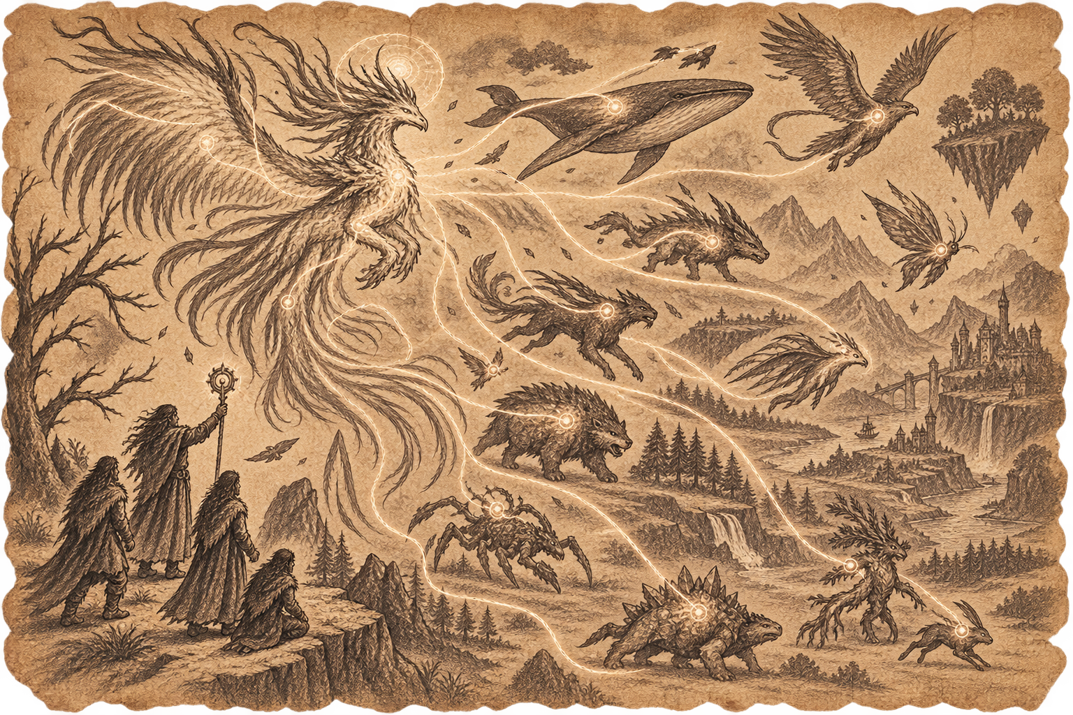 Ancient depiction of the evolving creature