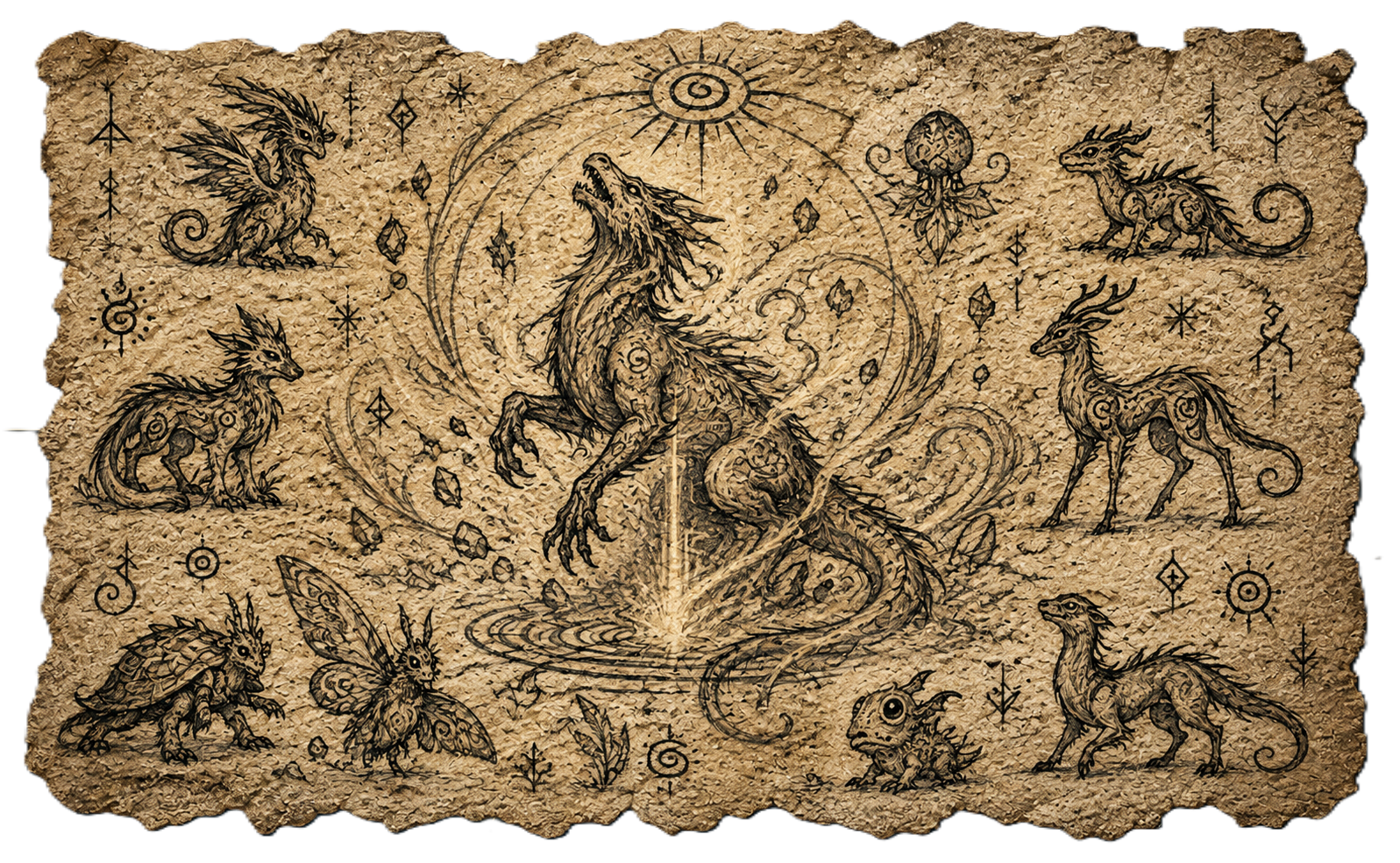 Ancient depiction of the evolving creature