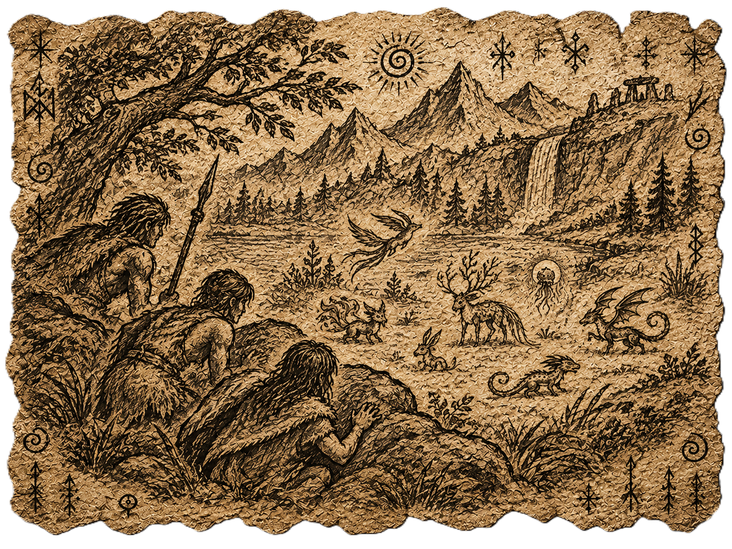 Ancient depiction of magical creatures