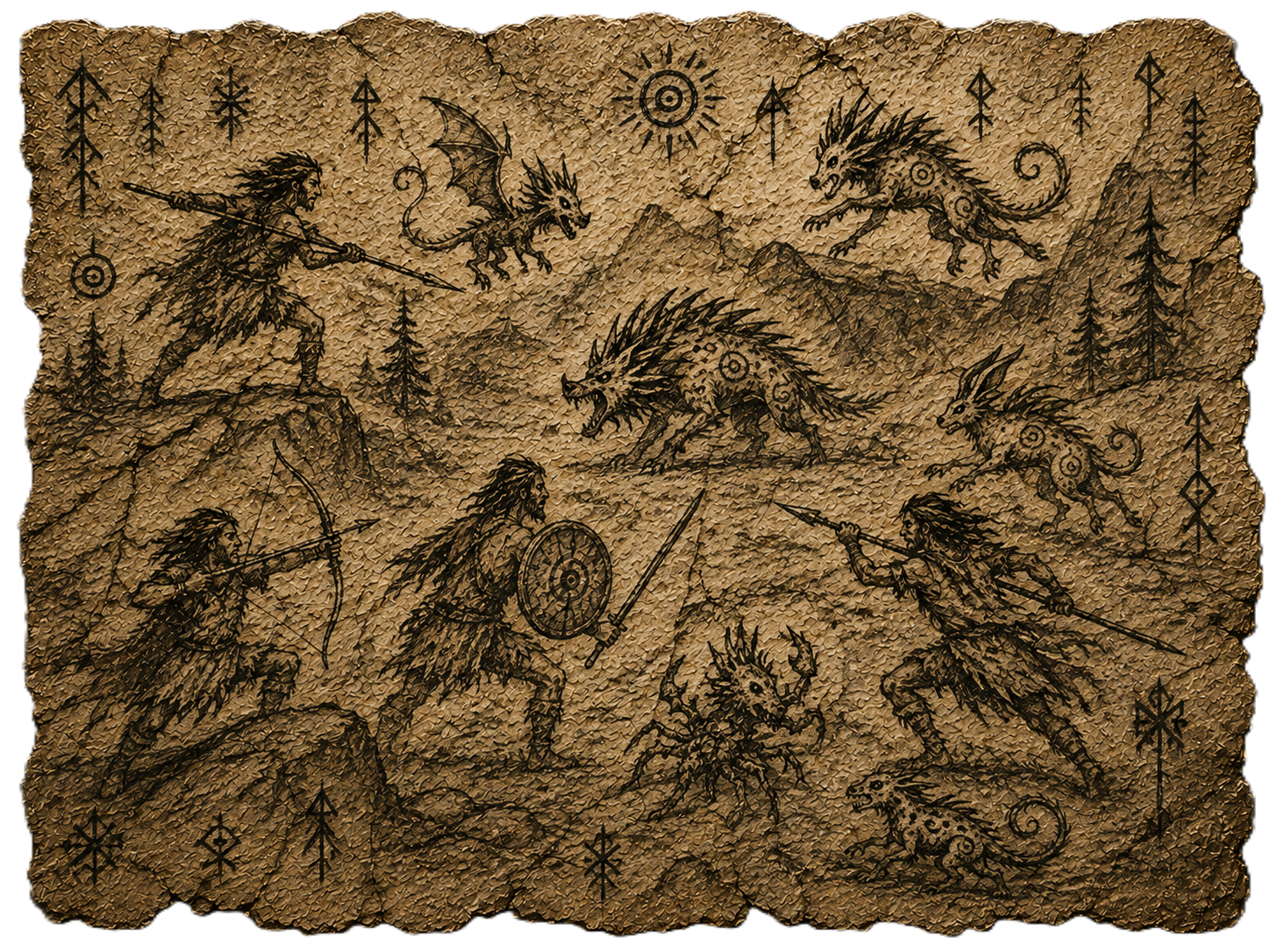 Ancient depiction of the evolving creature