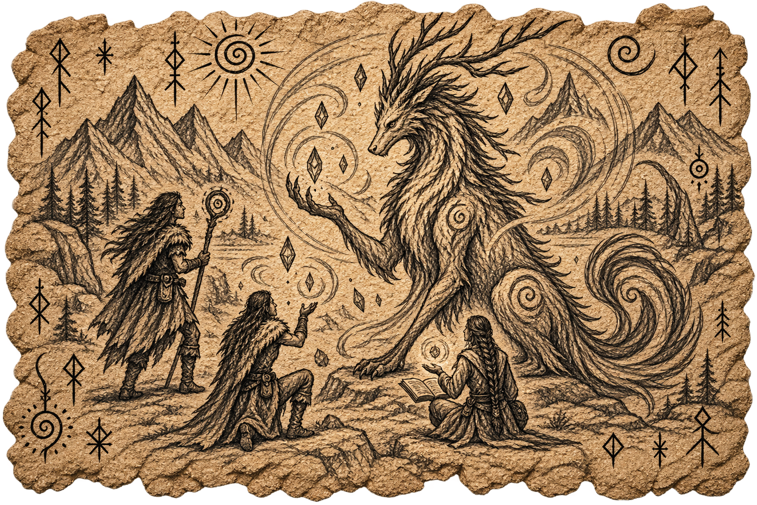 Ancient depiction of the evolving creature