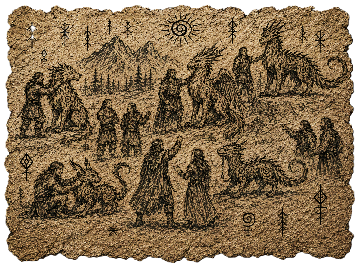 Ancient depiction of the evolving creature